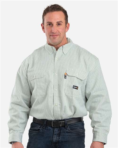 BLANK FRSH21T Men's Tall Flame-Resistant Down Plaid Work Shirt