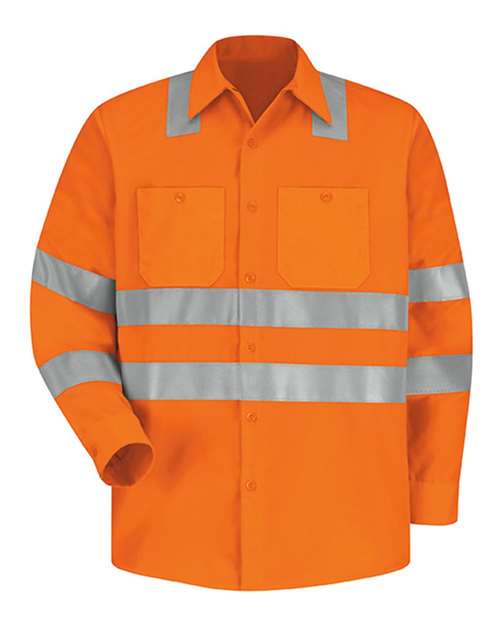 BLANK SS14HV Men's High Visibility Safety Long Sleeve Work Shirt