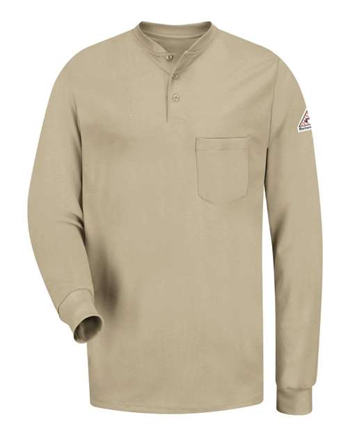 BLANK SEL2T Men's Tall Long Sleeve Tagless Henley Shirt