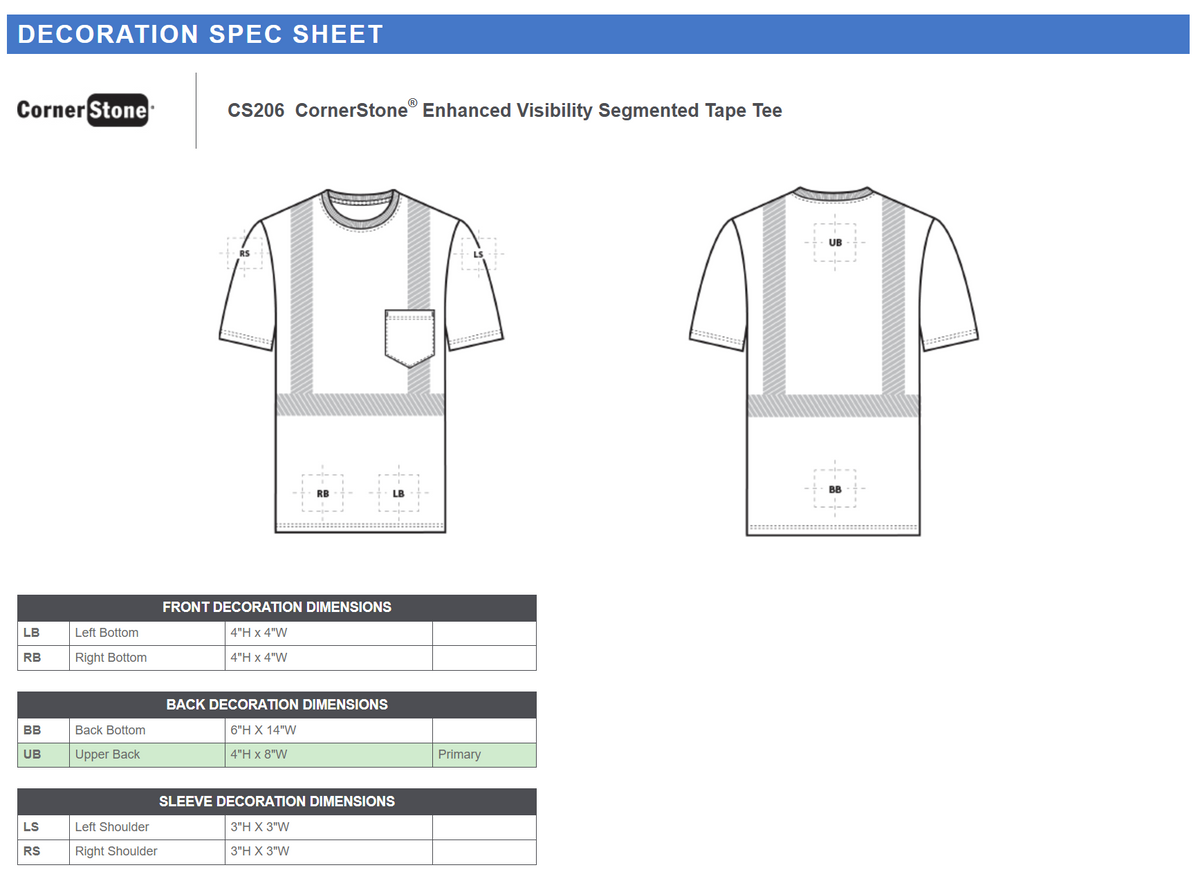 CornerStone ® Enhanced Visibility Segmented Tape Tee CS206
