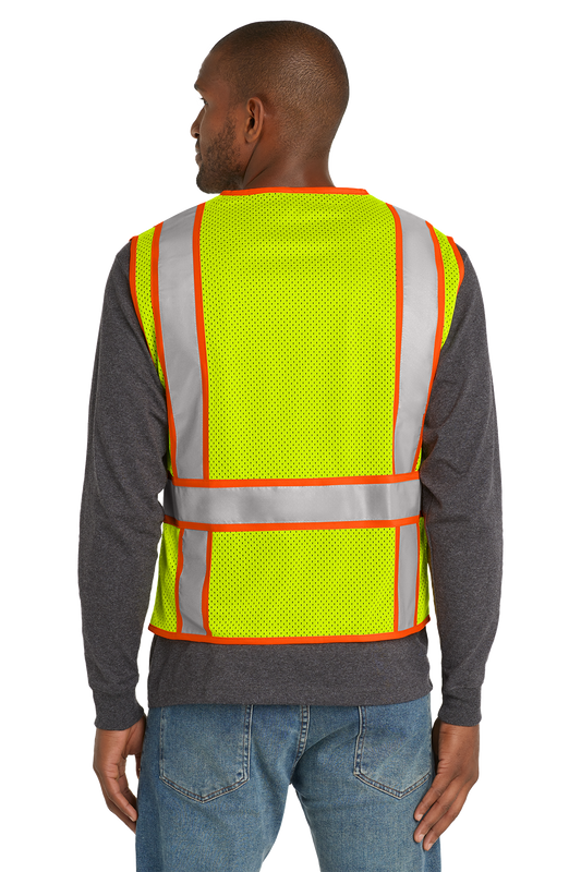 CornerStone ® ANSI 107 Class 2 Mesh Zippered Two-Tone Vest. CSV103