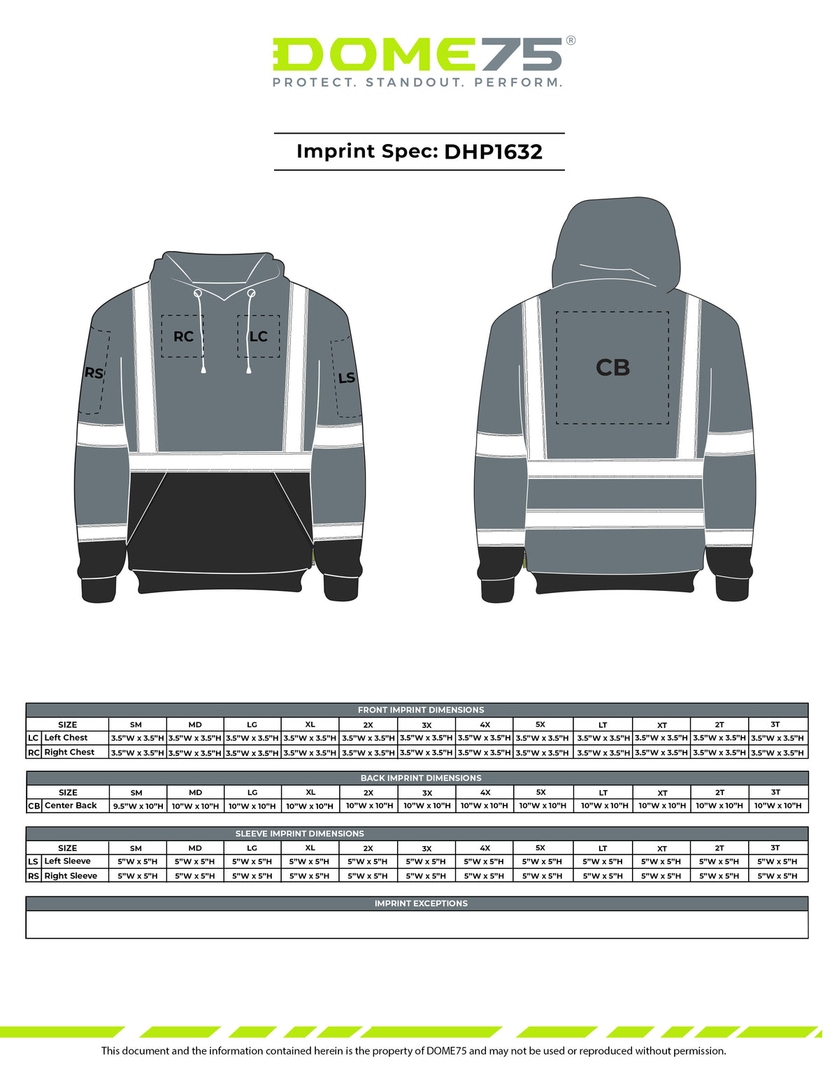 BLANK DHP1632 Hi-Vis Class 3 Viz-Tuff™ Fleece Pullover Hoodie