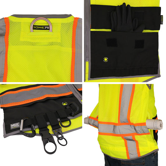 DV3525 Heavy-Duty Economy Black Bottom Vest Featuring MUL System and ProPocket