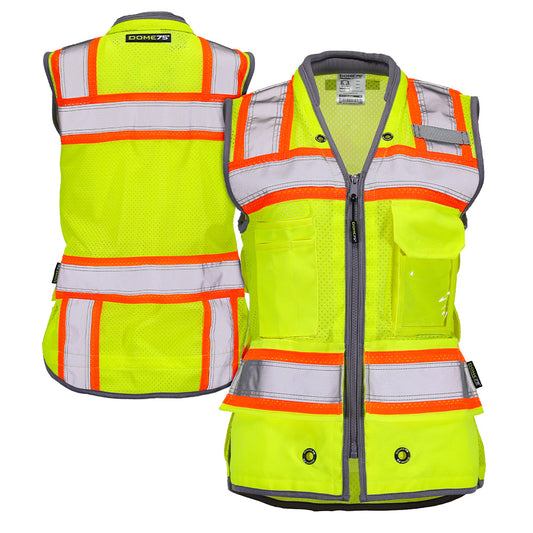 OV6123W ANSI Class 2 Hi-Vis Ladies Contrast Heavy Duty Utility Vest
