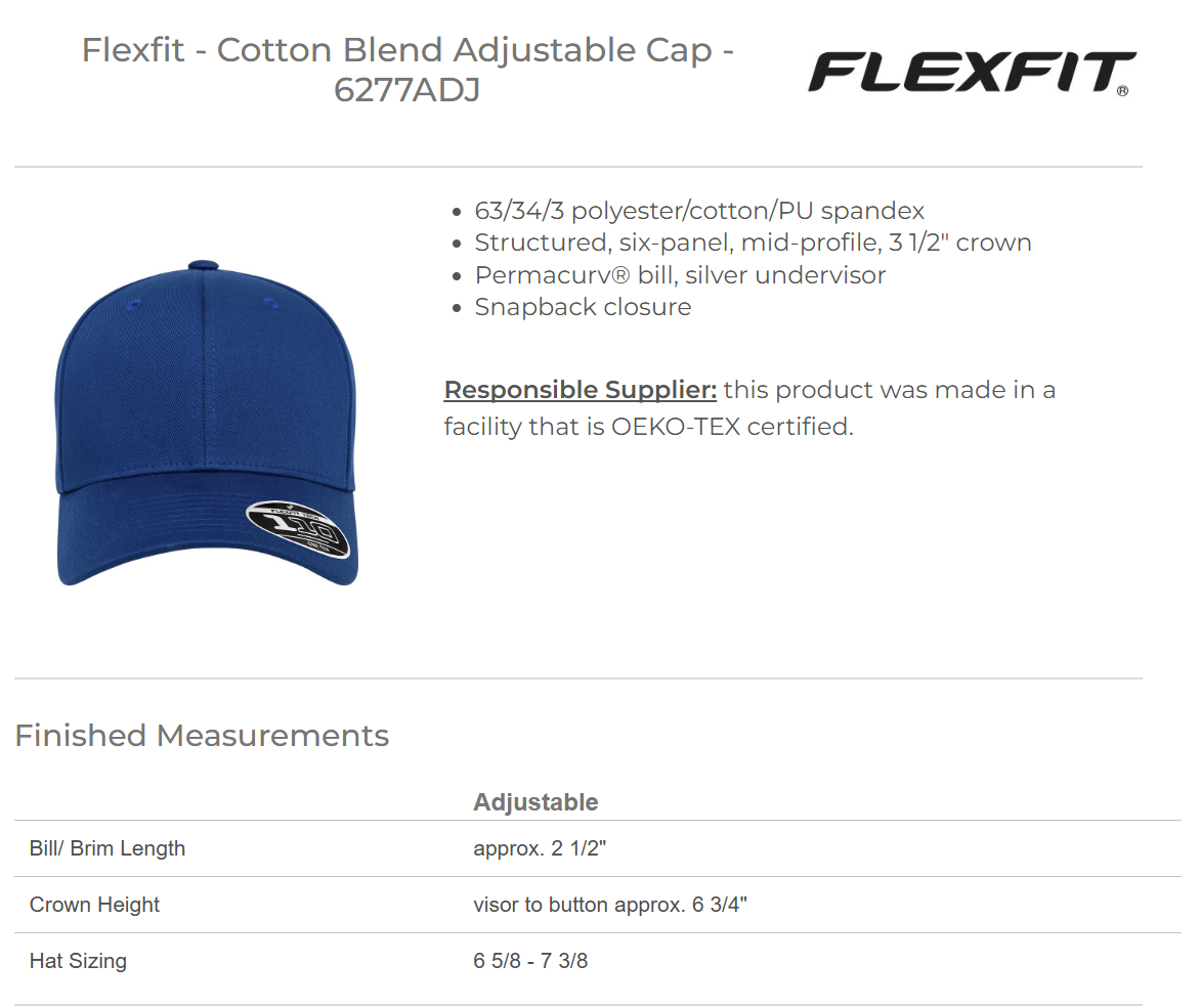 Cotton Blend Adjustable Cap