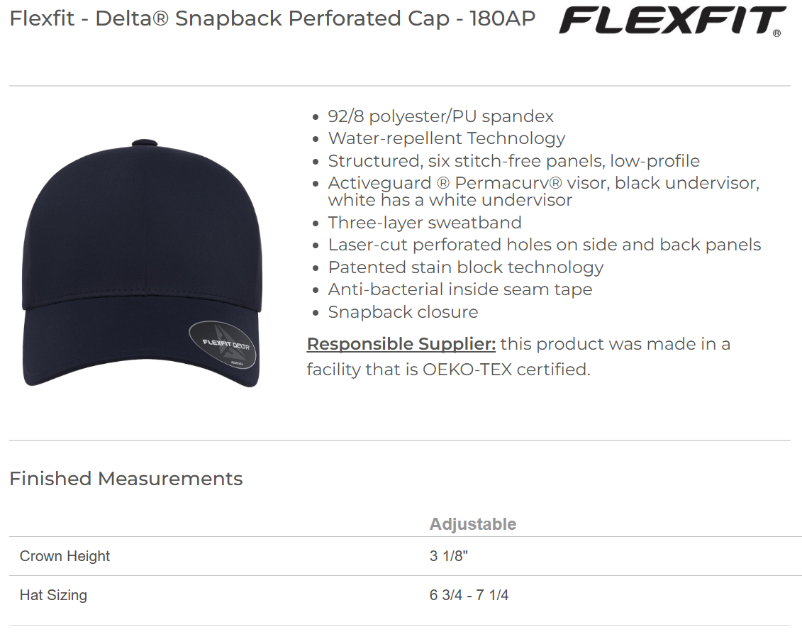 Delta® Snapback Perforated Cap