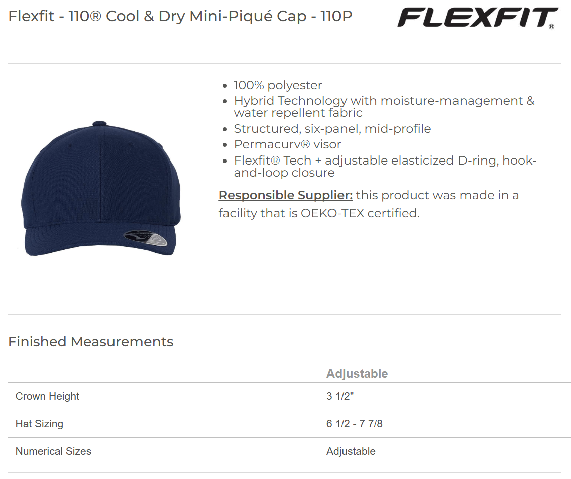 110® Cool & Dry Mini-Piqué Cap