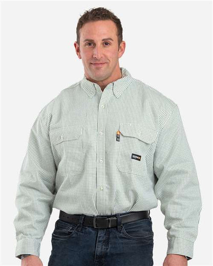 BLANK FRSH21 Men's Flame-Resistant Down Plaid Work Shirt