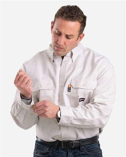 BLANK FRSH21T Men's Tall Flame-Resistant Down Plaid Work Shirt