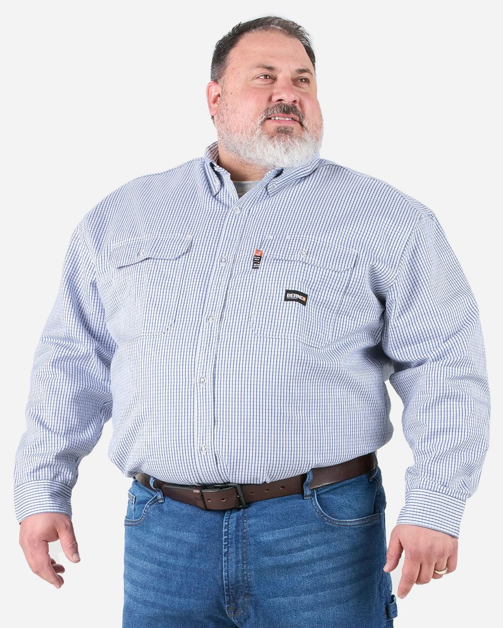 BLANK FRSH21T Men's Tall Flame-Resistant Down Plaid Work Shirt
