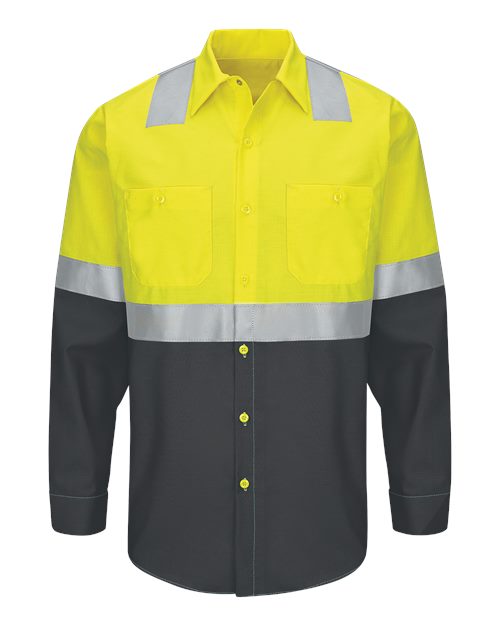 BLANK SY14 Men's Enhanced & Hi-Visibility Long Sleeve Work Shirt