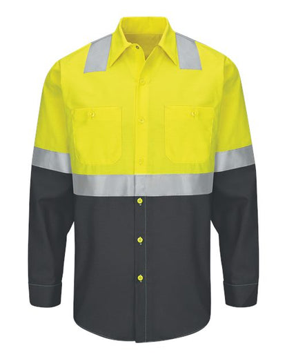 BLANK SY14 Men's Enhanced & Hi-Visibility Long Sleeve Work Shirt