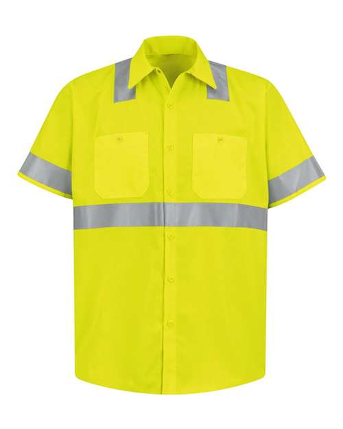 BLANK SS24HV Men's High Visibility Safety Short Sleeve Work Shirt