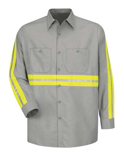 BLANK SP14E Men's Industrial Enhanced-Visibility Long Sleeve Work Shirt