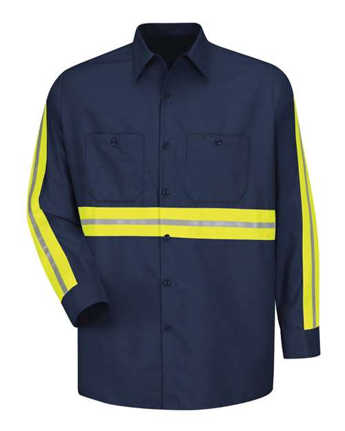 BLANK SP14E Men's Industrial Enhanced-Visibility Long Sleeve Work Shirt