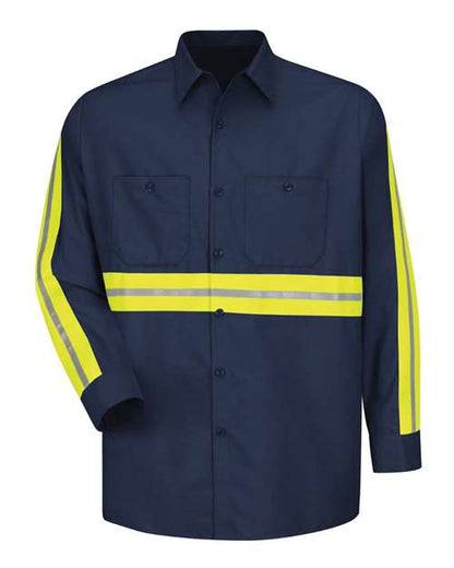 BLANK SP14E Men's Industrial Enhanced-Visibility Long Sleeve Work Shirt