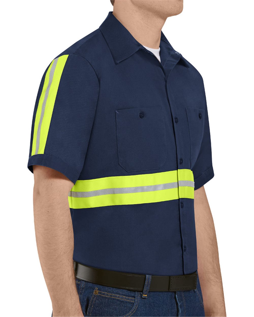 BLANK SC40E Men's Enhanced Visibility Short Sleeve Cotton Work Shirt