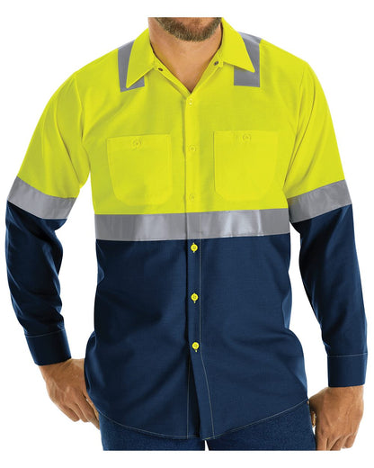BLANK SY14 Men's Enhanced & Hi-Visibility Long Sleeve Work Shirt