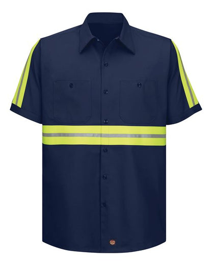 BLANK SC40E Men's Enhanced Visibility Short Sleeve Cotton Work Shirt