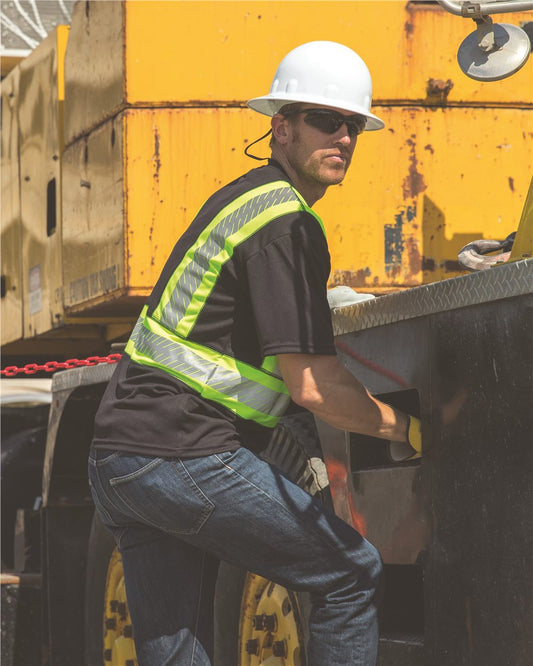 BLANK B200-204 Unisex EV Series® Enhanced Visibility Contrast Pocket T-Shirt