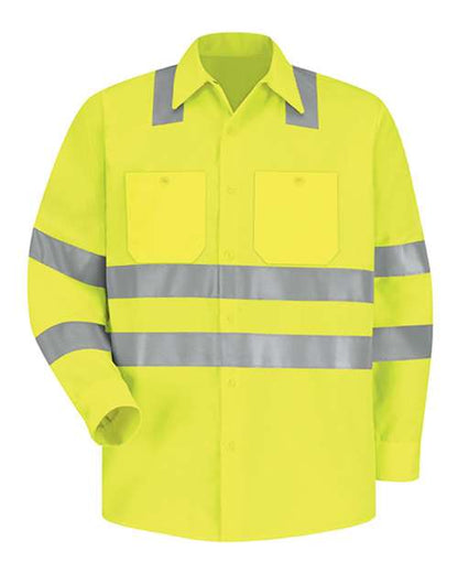 BLANK SS14HV Men's High Visibility Safety Long Sleeve Work Shirt