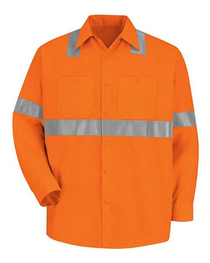 BLANK SS14HV Men's High Visibility Safety Long Sleeve Work Shirt