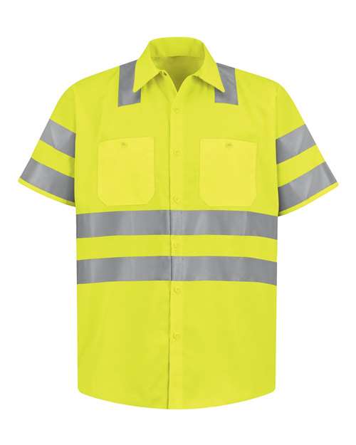 BLANK SS24HV Men's High Visibility Safety Short Sleeve Work Shirt