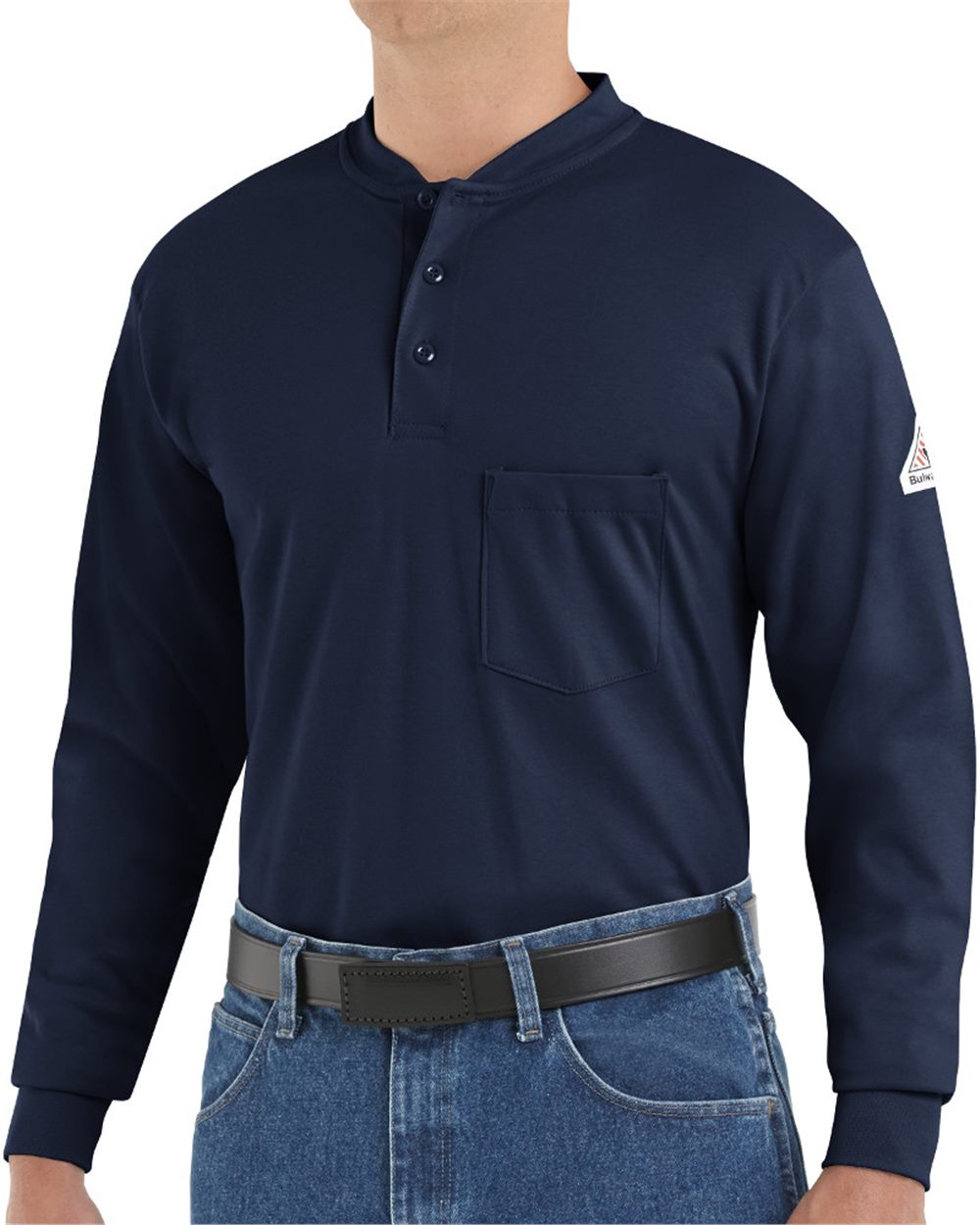 BLANK SEL2T Men's Tall Long Sleeve Tagless Henley Shirt