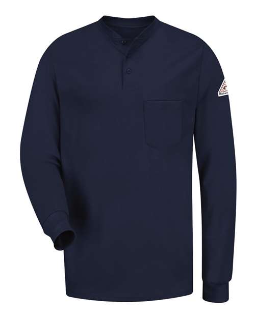 BLANK SEL2 Men's Long Sleeve Tagless Henley Shirt