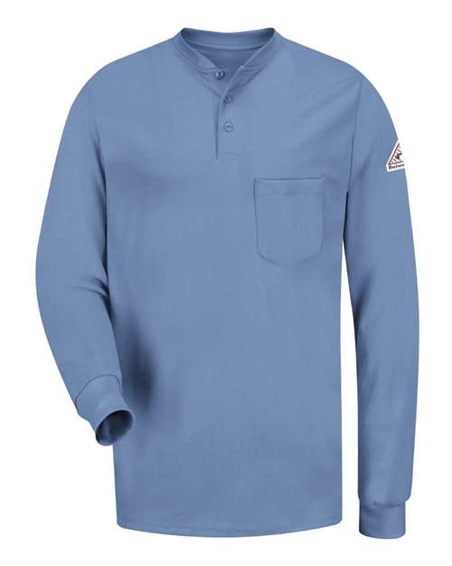 BLANK SEL2T Men's Tall Long Sleeve Tagless Henley Shirt