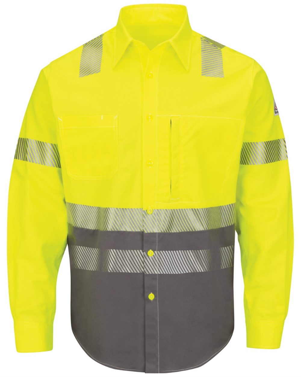 BLANK SLB4HT Men's Tall Hi-Visibility Color Block Uniform Shirt - EXCEL FR® ComforTouch® - 7 oz.