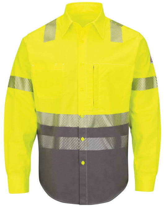 BLANK SLB4HT Men's Tall Hi-Visibility Color Block Uniform Shirt - EXCEL FR® ComforTouch® - 7 oz.