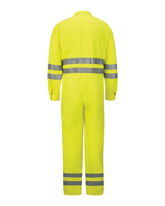 BLANK CMD8 Men's Hi-Vis Deluxe Coverall with Reflective Trim - CoolTouch® 2 - 7 oz.