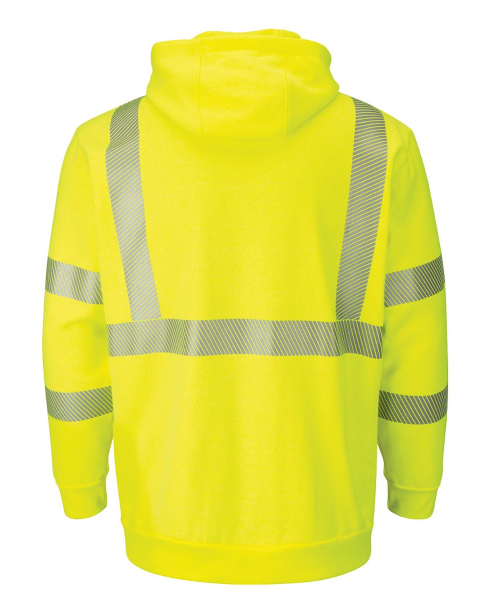 BLANK SMZ4HV Men's Hi-Visibility Zip-Front Hooded Fleece Sweatshirt with Waffle Lining