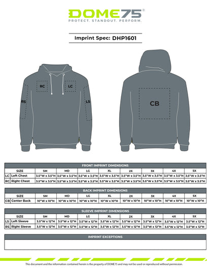 BLANK DHP1601 Hi-Vis Viz-Tuff™ Fleece Pullover Hoodie