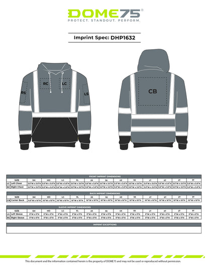 BLANK DHP1632 Hi-Vis Class 3 Viz-Tuff™ Fleece Pullover Hoodie