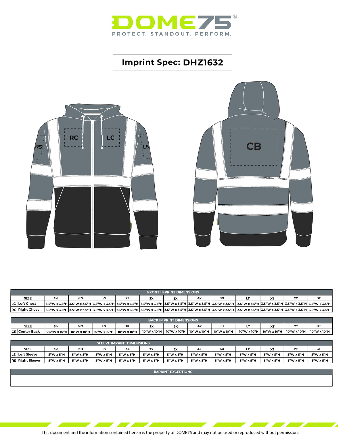 BLANK DHZ1632 Hi-Vis Class 3 Viz-Tuff™ Fleece Full-Zip Hoodie