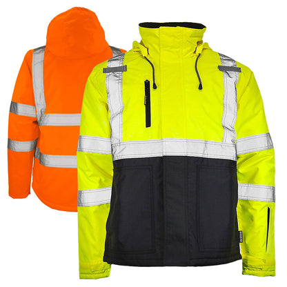 BLANK DJC3632 Class 3 Hi-Vis Black Bottom Chore Coat