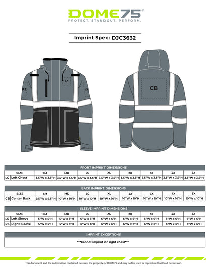 BLANK DJC3632 Class 3 Hi-Vis Black Bottom Chore Coat