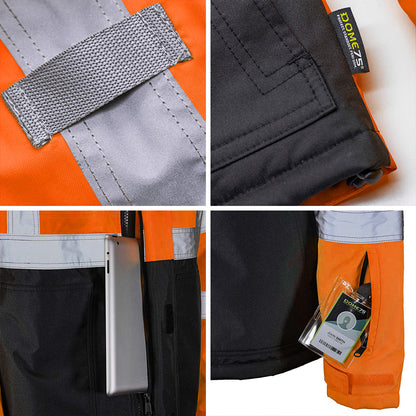 BLANK DJC3632 Class 3 Hi-Vis Black Bottom Chore Coat