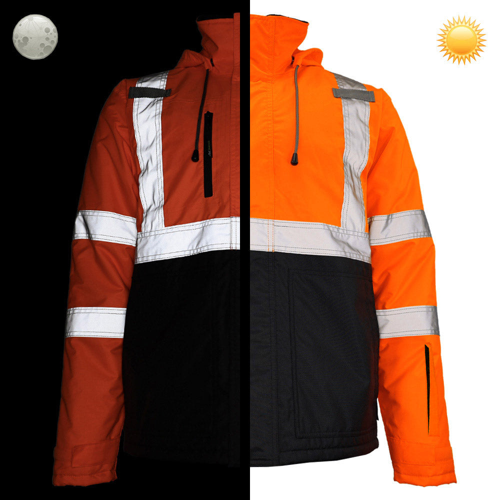 BLANK DJC3632 Class 3 Hi-Vis Black Bottom Chore Coat