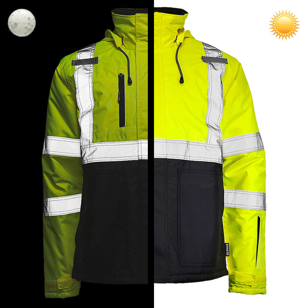 BLANK DJC3632 Class 3 Hi-Vis Black Bottom Chore Coat