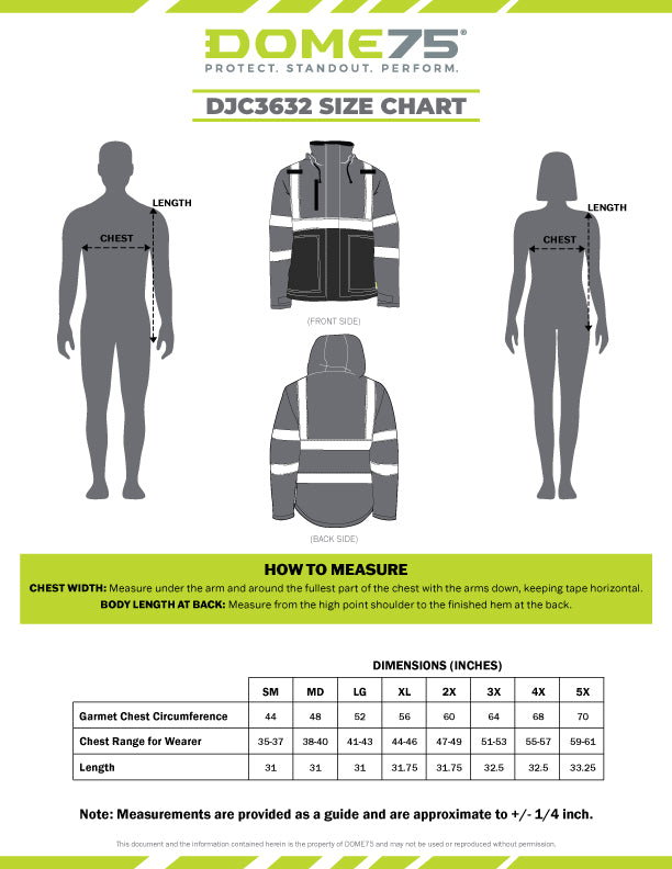 BLANK DJC3632 Class 3 Hi-Vis Black Bottom Chore Coat