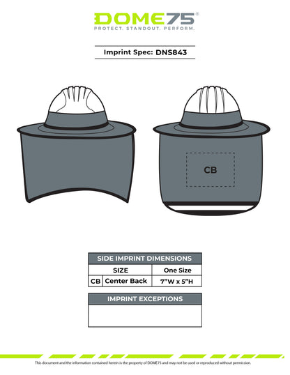 BLANK DNS843 Mesh Hard Hat Sun Brim with Drape