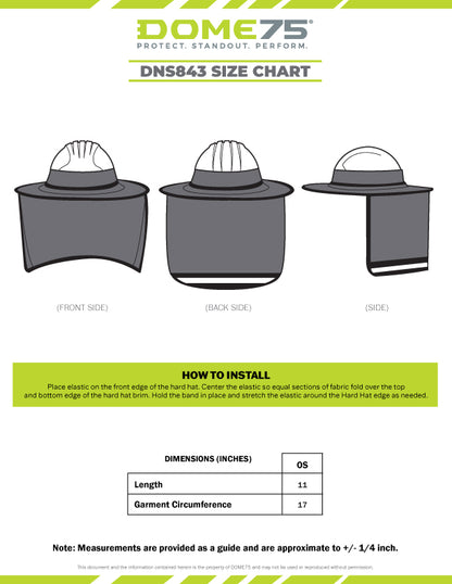 BLANK DNS843 Mesh Hard Hat Sun Brim with Drape