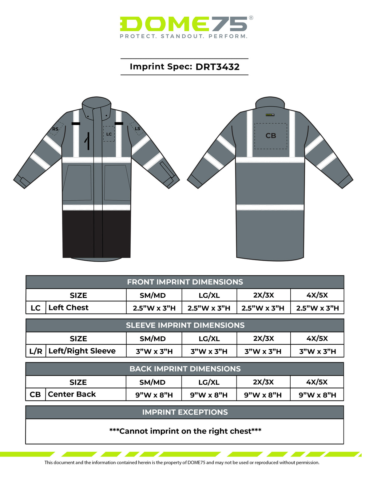 BLANK DRT3432 Hi-Vis Class 3 Rain Trench Coat