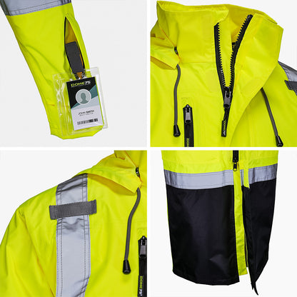 BLANK DRT3432 Hi-Vis Class 3 Rain Trench Coat
