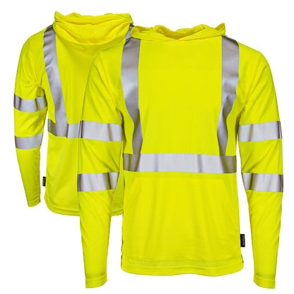 BLANK DSH1431 Class 3 Long Sleeve Hooded Safety Shirt