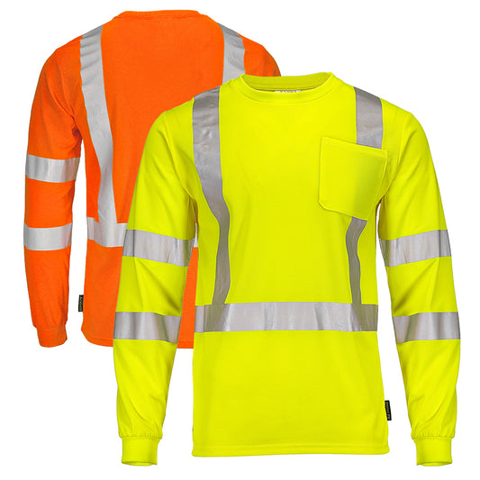 DSL1431 Hi-Vis ANSI Class 3 Viz-Dri™ Long Sleeve Safety Shirt