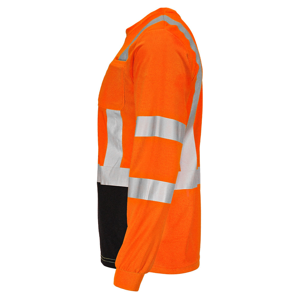 BLANK DSL1432 Hi-Vis Class 3 Black Bottom Viz-Dri™ Long Sleeve Safety Shirt
